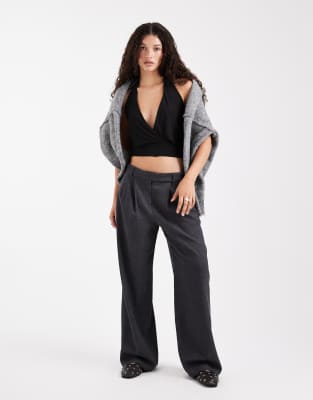 Collusion Wrap Halter Top In Black