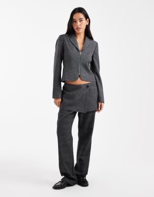 Collusion Wrap Skirted Pants In Gray