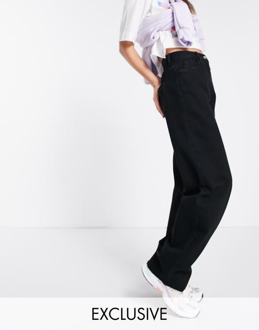 COLLUSION x 014 - Extreem ruimvallende dad jeans in jaren 90-stijl in zwart
