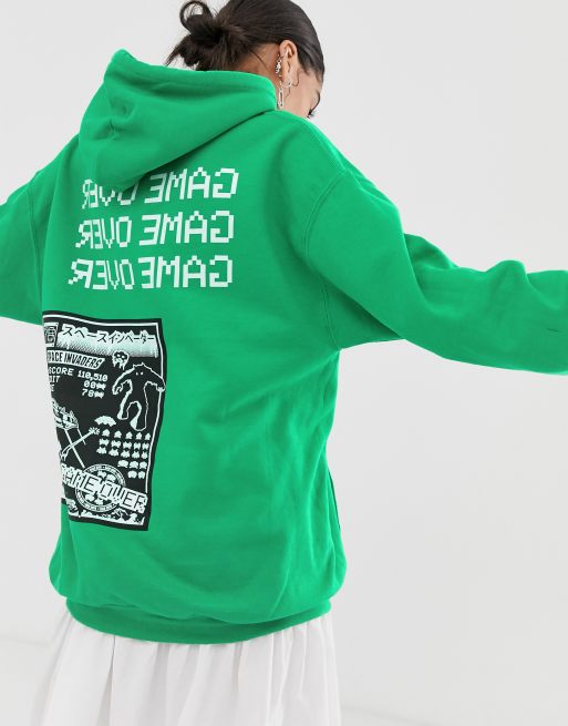 Collusion X Now Loading Hoodie Unisexe Imprime Vert Asos