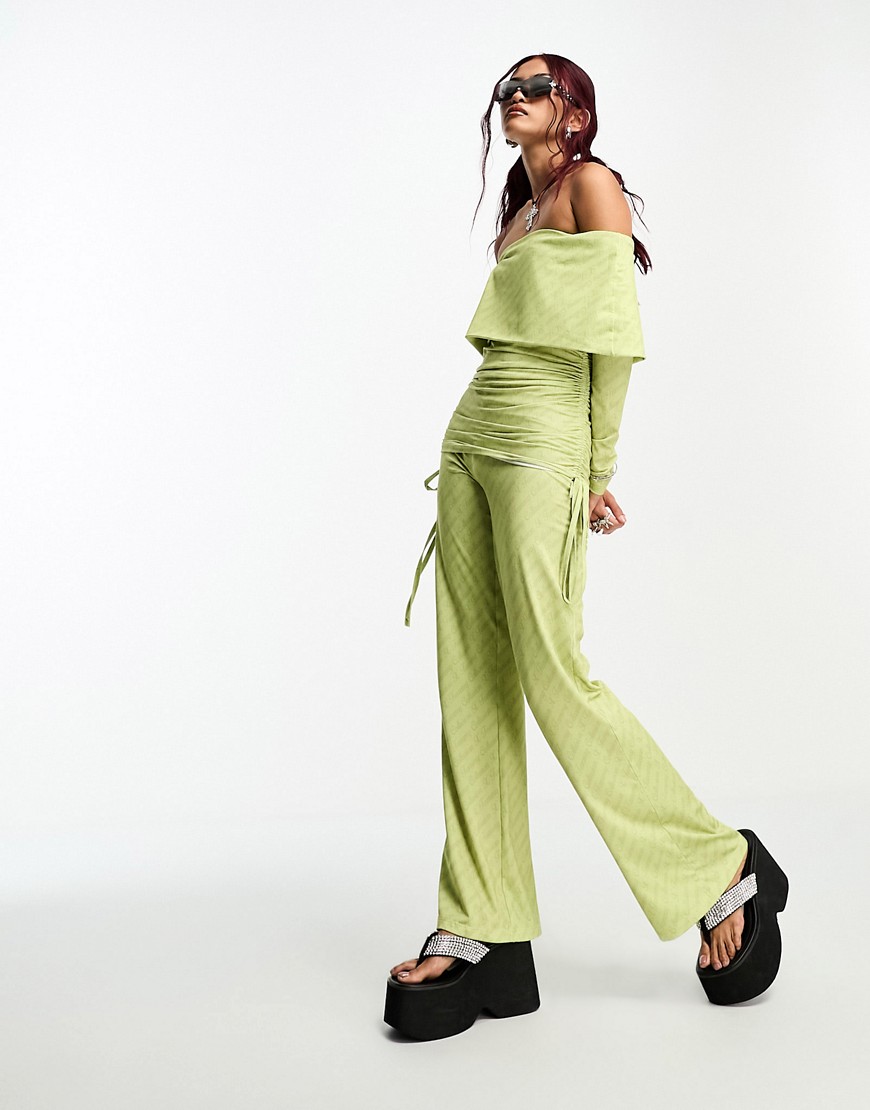 COLLUSION x TAMMY flared printed trouser co-ord-Green