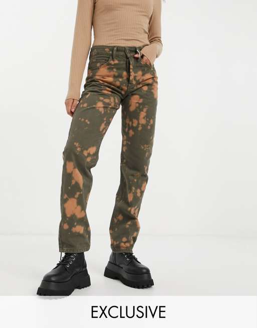 COLLUSION x000 - Gebleekte jeans met rechte pijpen en unisex jaren 90 pasvorm