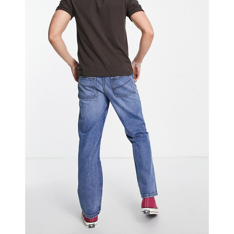 Uomo Jeans dritti COLLUSION x000 - Jeans unisex dritti anni '90 lavaggio blu medio
