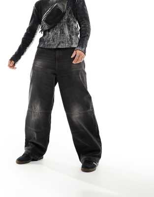 Gun Metal Metallic Leggings W Jeans Pockets, Futuristic Clothing