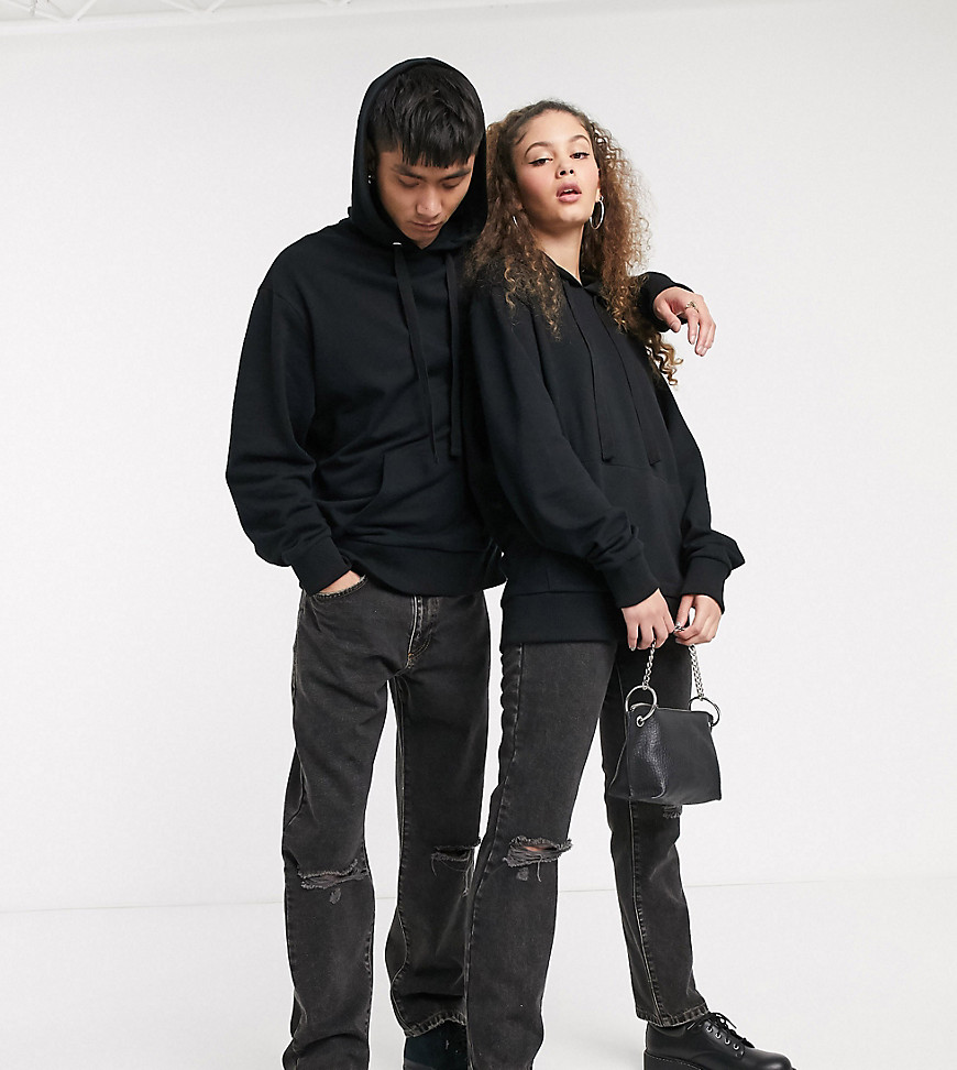 COLLUSION - x000 - Uniseks jaren '90 jeans met rechte pijpen in zwart met wassing