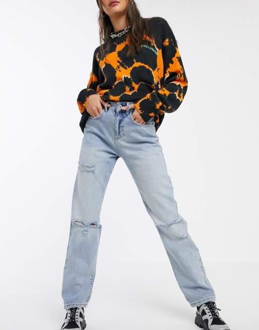 COLLUSION x000 – Unisex-90er-Jeans mit geradem Schnitt und Zierrissen, 4 von 4