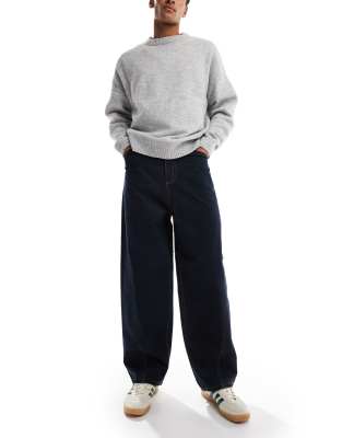 Collusion COLLUSION X001 antifit jean in dark washed rinse wash-Navy