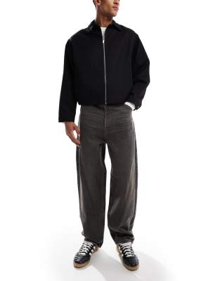 Collusion COLLUSION X001 antifit jean with seam detail in dirty charcoal wash-Grey