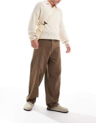 Collusion COLLUSION X001 antifit jeans in brown wash - WHITE