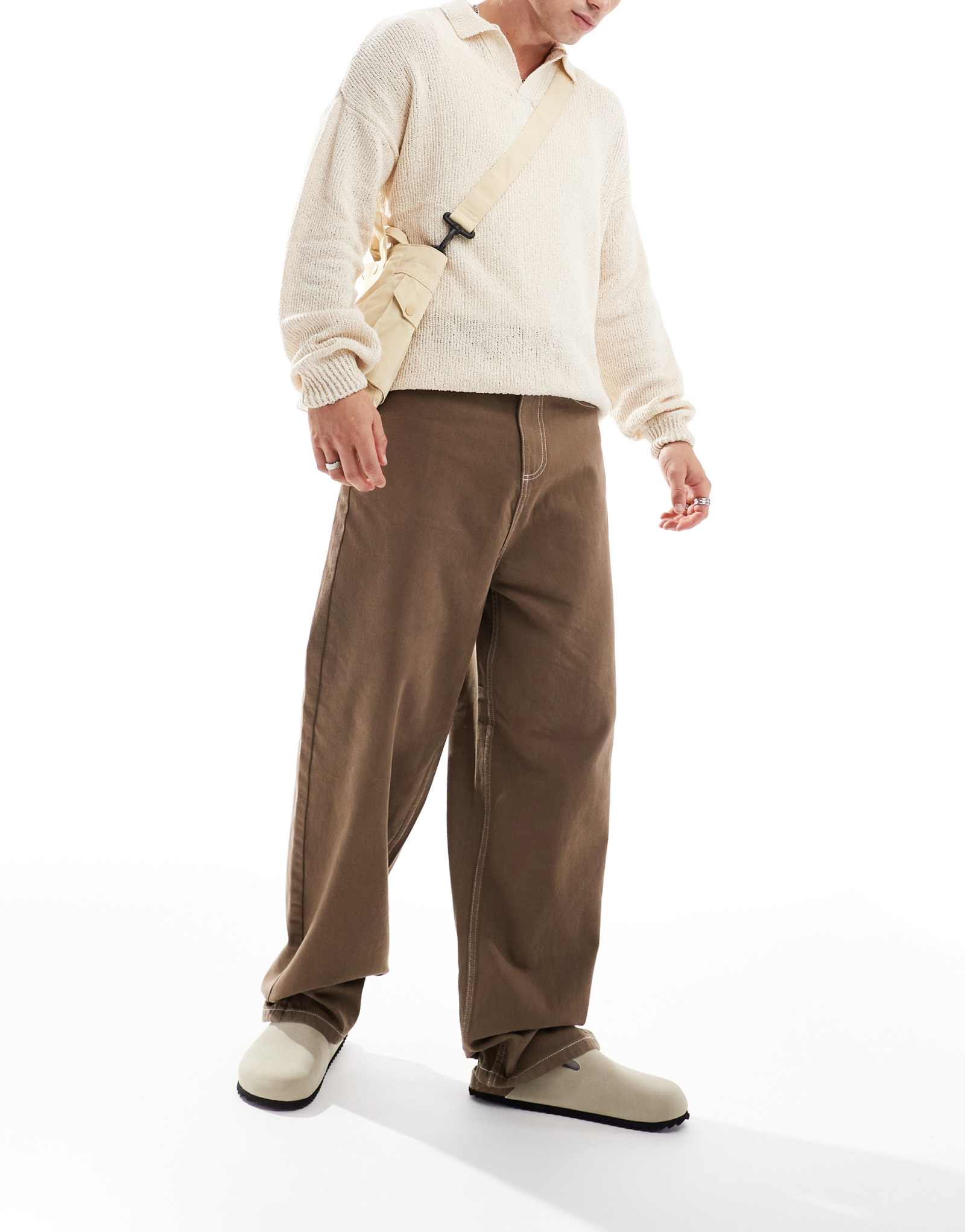 Джинсы COLLUSION X001 antifit коричневого цвета 