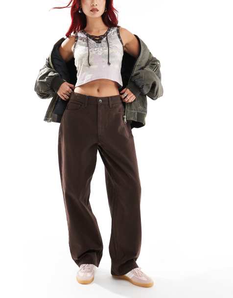 COLLUSION x001 antifit jeans in dark brown - view 1