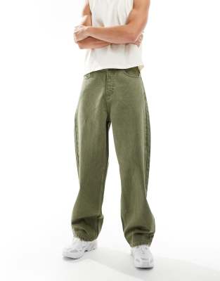 X001 antifit jeans in khaki-Green