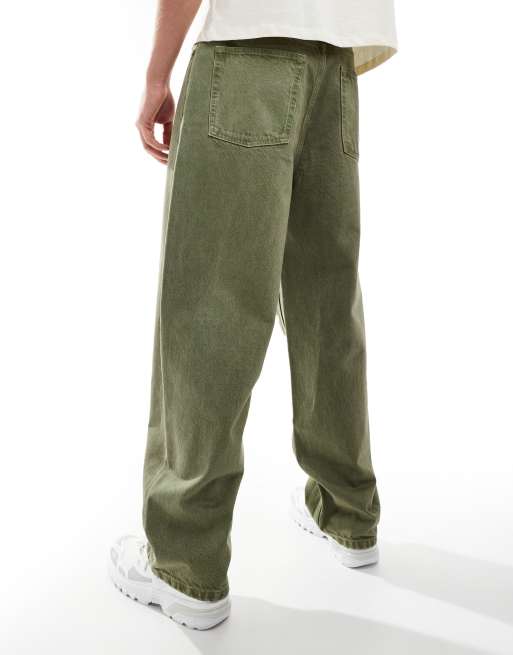 COLLUSION X001 antifit jeans in olive
