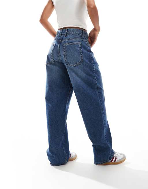 COLLUSION X001 antifit jeans in midwash - MBLUE, 3 of 5
