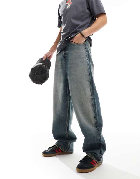 COLLUSION - X001 - Antifit jeans in stonewash blauw - view 1