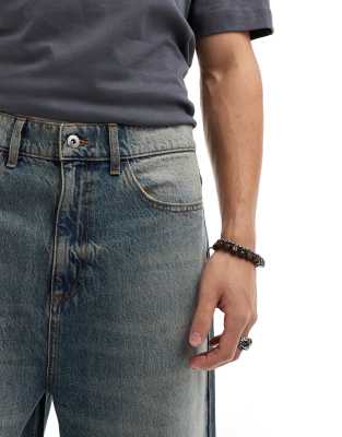 COLLUSION X014 antifit jeans in stonewash blue