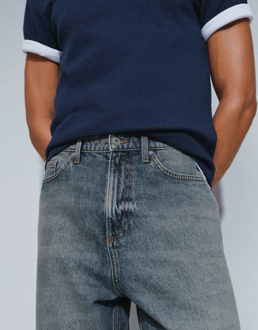 COLLUSION X001 antifit jeans in stonewash, 3 of 5