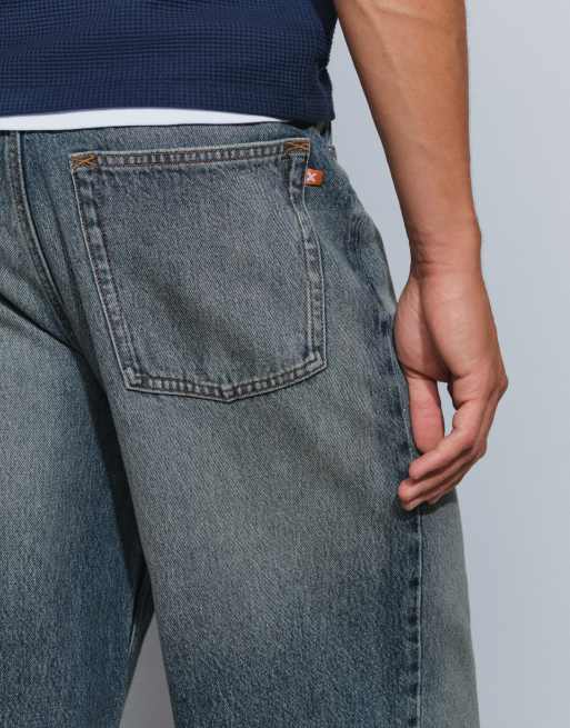 COLLUSION X001 antifit jeans in stonewash, 4 of 5