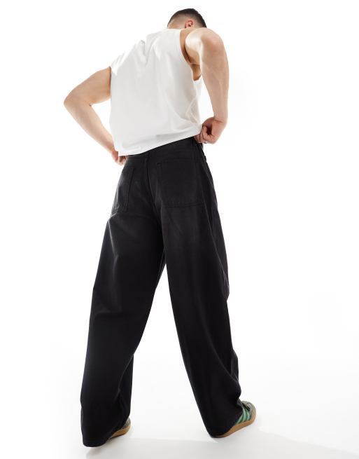 COLLUSION X001 antifit jeans in washed black, 3 of 5