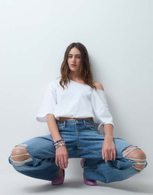 COLLUSION X001 antifit jeans med mellemhøj talje og 90'er-slid, 2 af 5