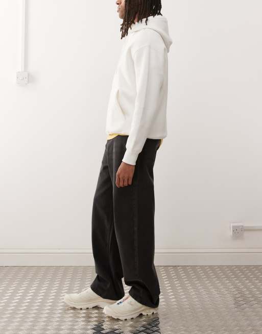 COLLUSION - X001 - Antifit jeans met halfhoge taille in verwassen zwart, 3 van 5