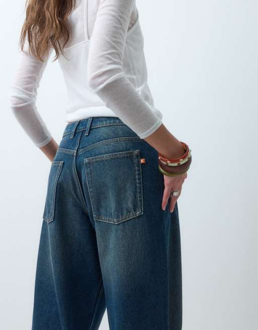 COLLUSION X001 antifit mid rise jean in dark grunge wash, 3 of 5