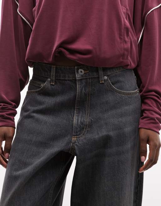 COLLUSION X001 antifit mid rise jean in gray green wash, 5 of 5