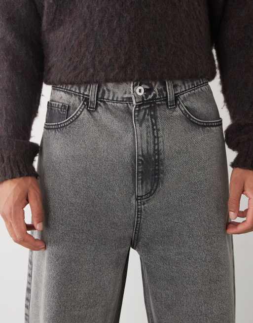 COLLUSION X001 antifit mid rise jean in grey wash, 4 of 5