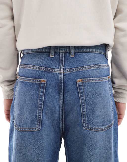 COLLUSION X001 antifit mid rise jean in mid blue, 4 of 5