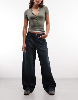 Collusion X001 Antifit Mid Rise Jean In Blue