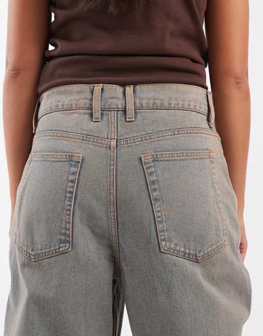 COLLUSION X001 antifit mid rise jean in washed brown, 5 of 5