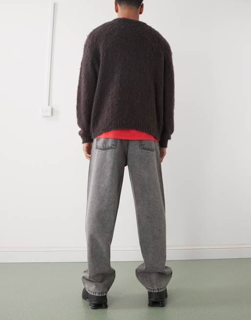 COLLUSION X001 antifit mid rise jeans in gray wash, 3 of 5