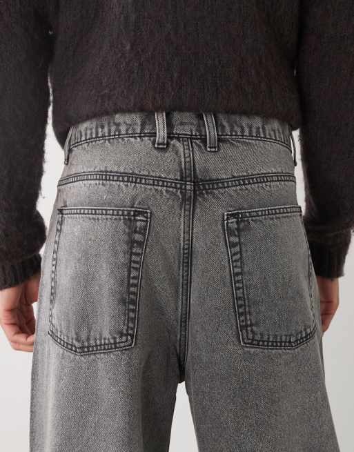 COLLUSION X001 - Grå forvaskede antifit jeans med mellemhøj talje