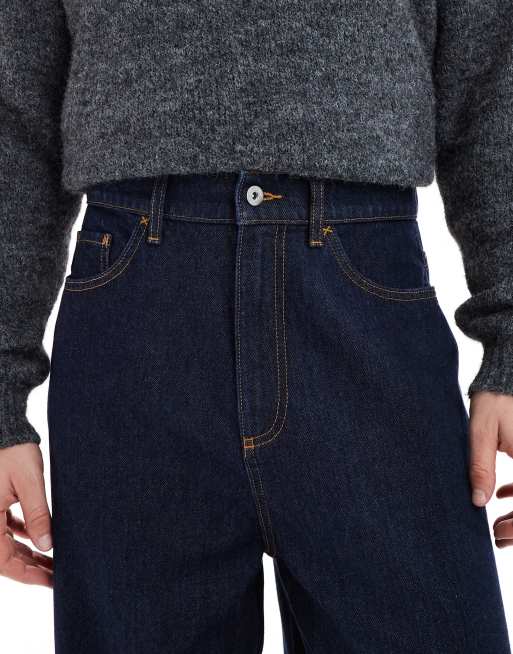 COLLUSION X001 antifit mid rise jeans in rinse, 5 of 5
