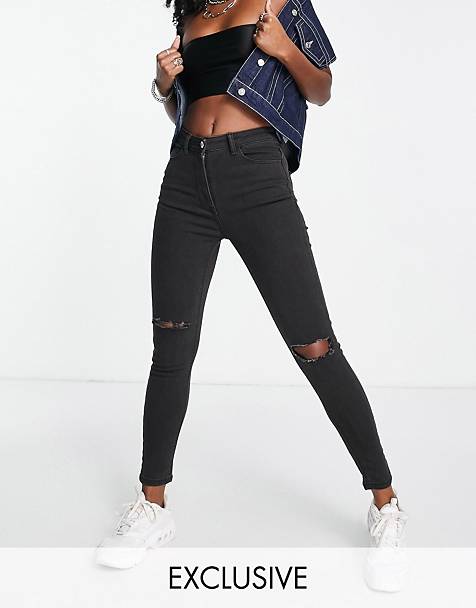 Jeans Jeansy o obcis\u0142ym kroju jasnoszary W stylu casual Moda y y o obcisłym kroju 