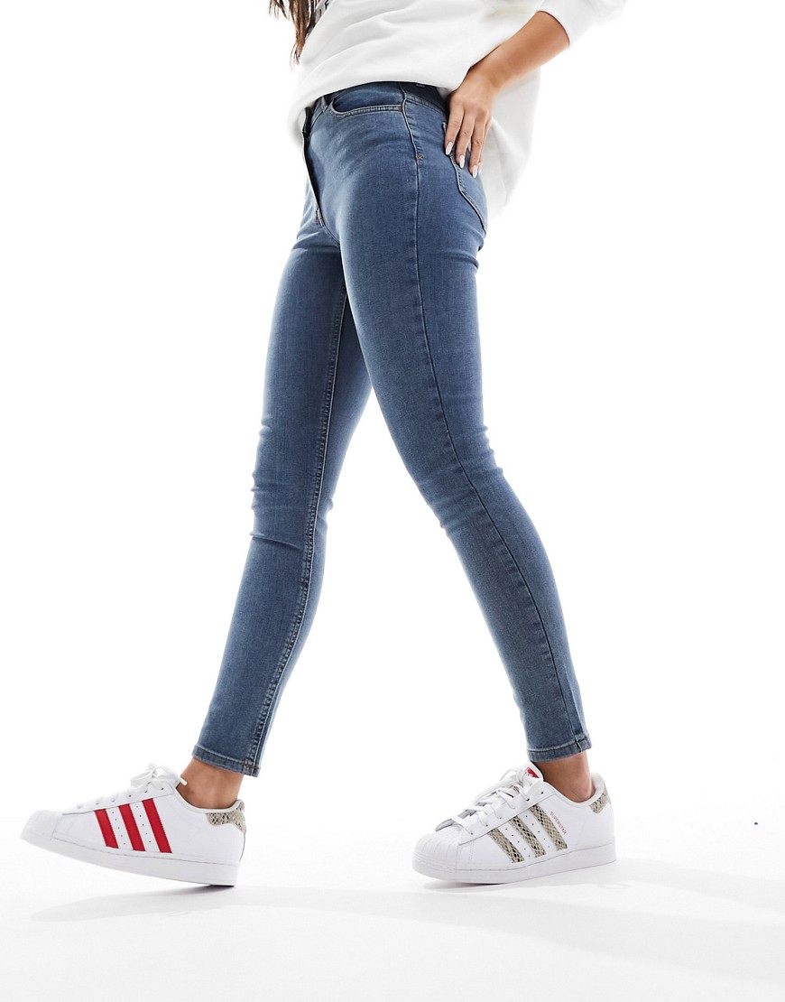 COLLUSION x001 high rise skinny jeans in darkwash-Blue