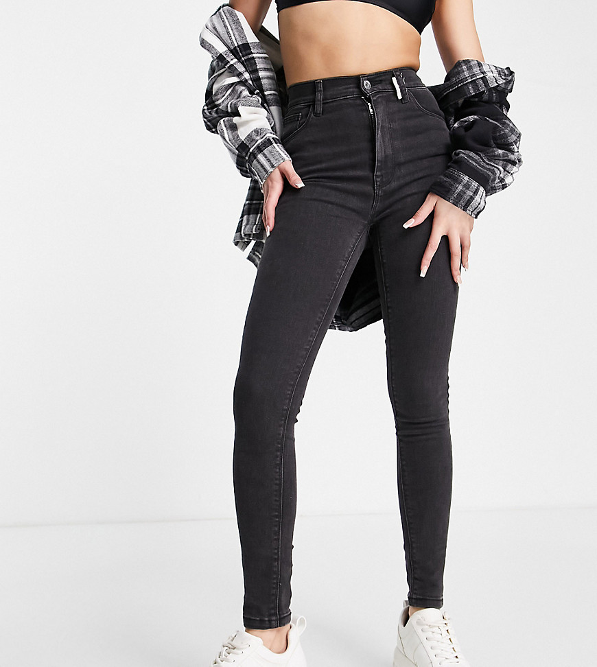 COLLUSION x001 highwaisted skinny jeans in black