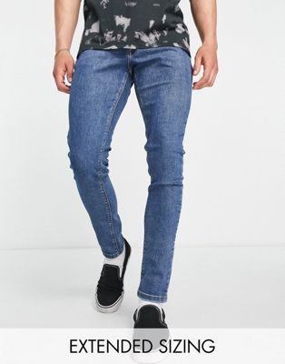 COLLUSION x001 skinny jeans in blue mid wash - ASOS Price Checker