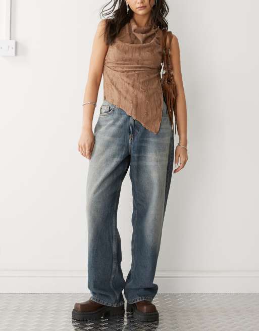 COLLUSION - X001 - Jeans anti-fit color blu slavato