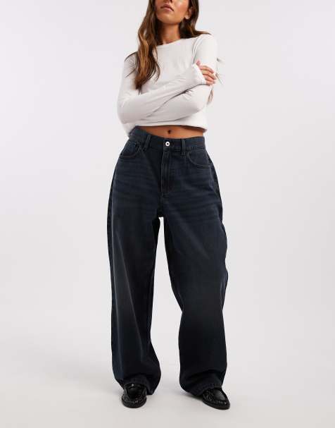 COLLUSION - X001 - Jeans antifit a vita medio alta color blu navy - view 1