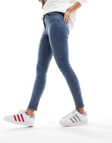 COLLUSION - x001 - Jeans skinny a vita alta lavaggio scuro - view 1