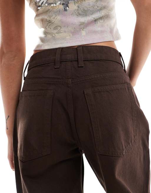 COLLUSION – x001 – Mörkbruna jeans i antifit-modell, 4 av 5