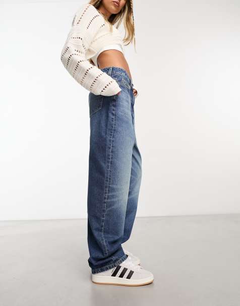 COLLUSION X001 antifit jeans in midwash - MBLUE