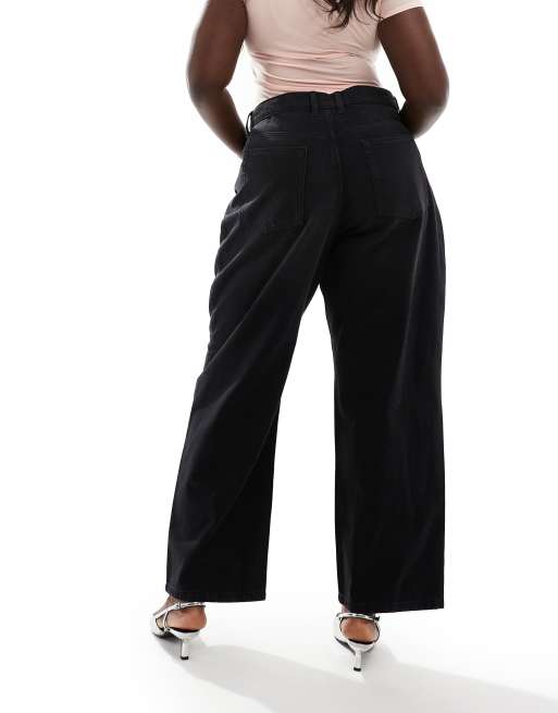 COLLUSION X001 Plus antifit jeans in washed black, 4 of 5