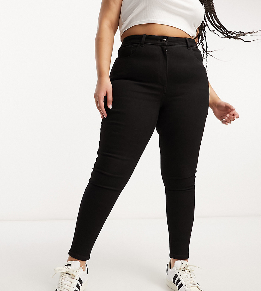 COLLUSION x001 Plus size skinny jeans in black
