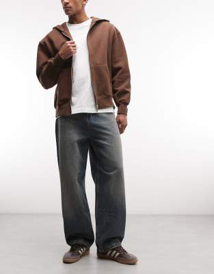 X001 - Sehr weite Jeans in Stone-Waschung-Neutral Neutral W28 L30