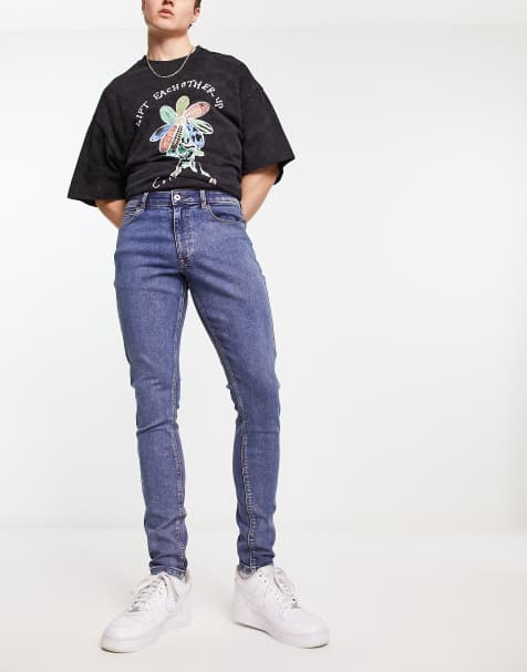COLLUSION x001 skinny jeans in blue - view 1