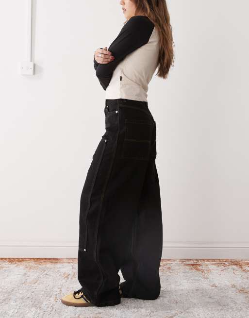 【関税&送料込】Chloe Loose Black Washed Jeans Chloe Capri Jeans With Side Slits - Black Black | NYDJ
