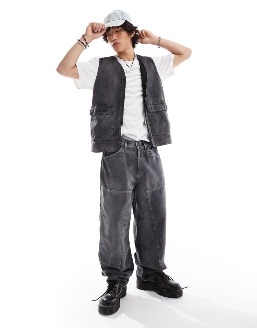 COLLUSION X002 baggy carpenter jeans in washed gray