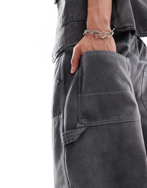 COLLUSION X002 baggy carpenter jeans in washed grey - LBLUE, 2 of 5
